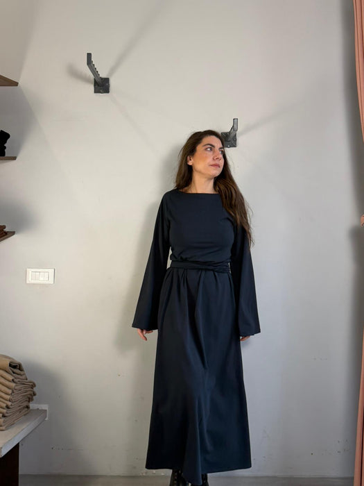 Abito Osvaldo lungo blu navy