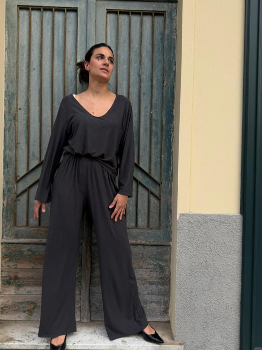 Pantaloni Mia in jersey antracite