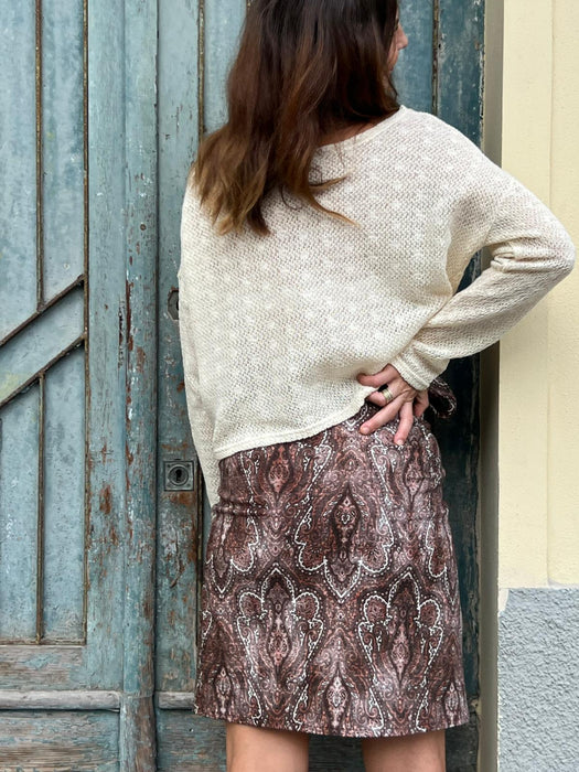 Gonna Matilda corta in fantasia damascata