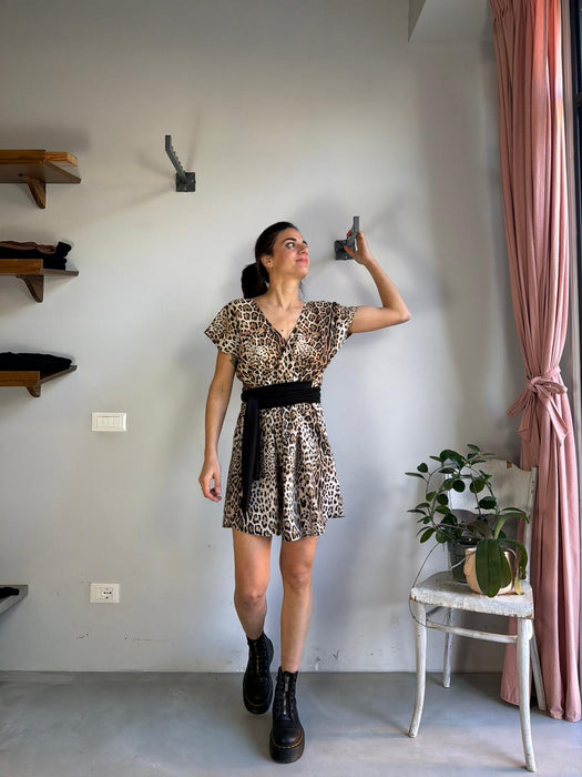 Abito corto Magda leopardato