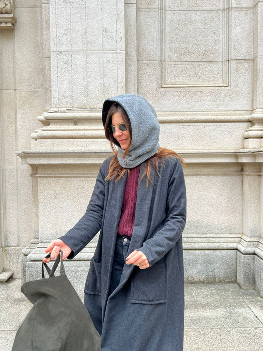 Balaclava double nero e grigio