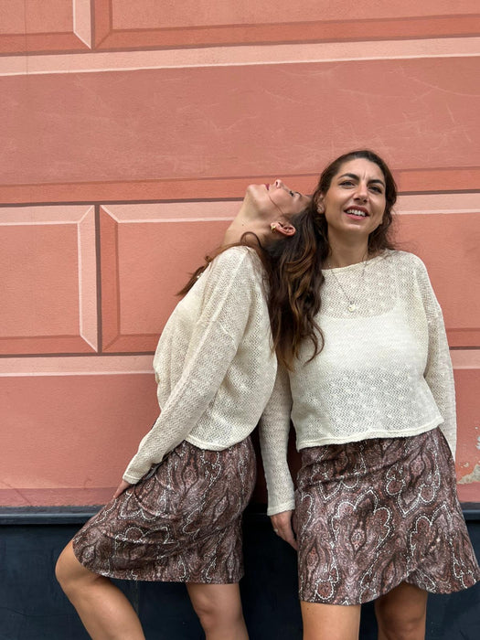 Gonna Matilda corta in fantasia damascata