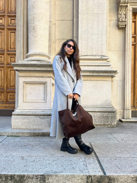 Borsa in velluto marrone