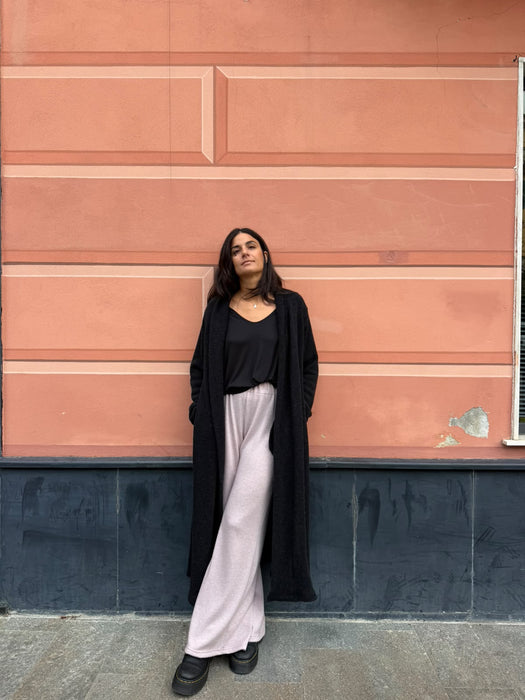 Pantaloni Mia in cashmere rosa