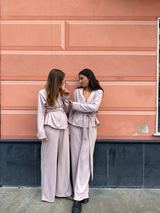 Pantaloni Mia in cashmere rosa
