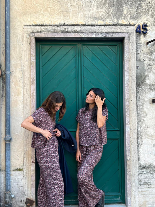 Pantaloni Mia in viscosa a fiori