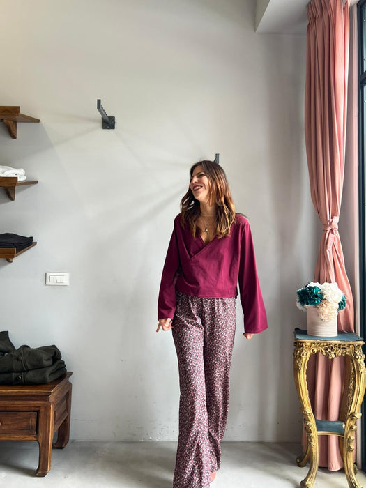 Pantaloni Mia in viscosa a fiori