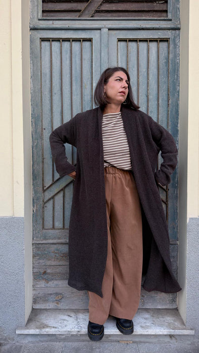 Cardigan Marinella in lana marrone