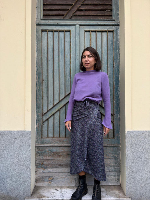 Gonna Matilda in fantasia viola e verde