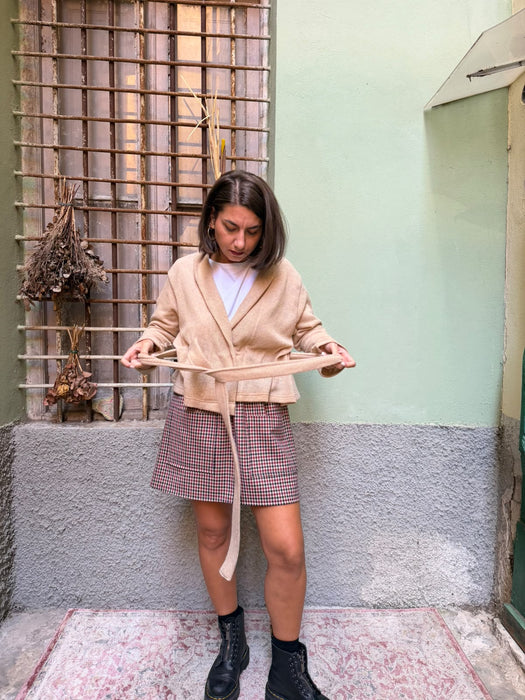 Cardigan Romeo in lana beige