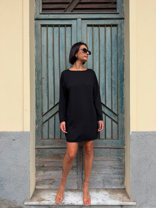 Abito Deborah in cotone nero
