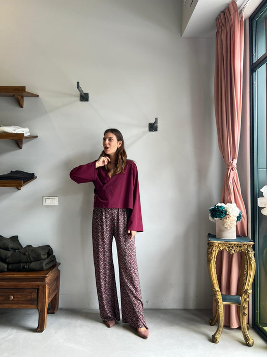 Pantaloni Mia in viscosa a fiori