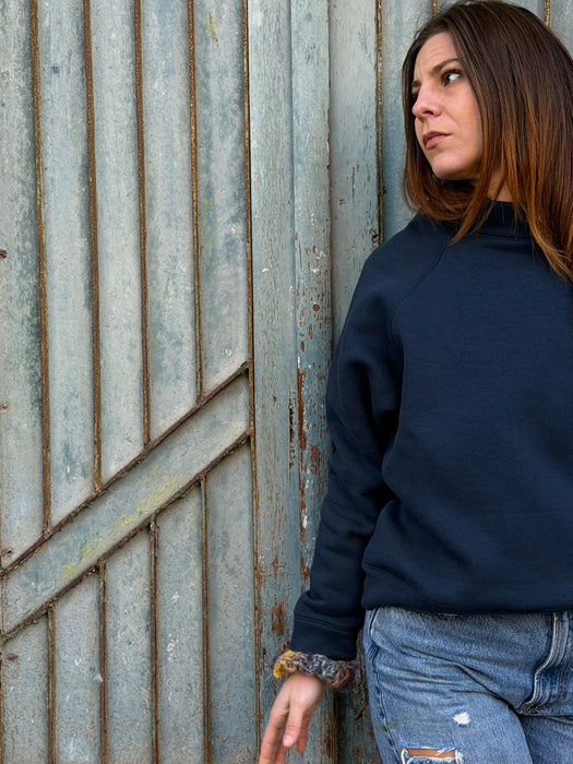 Felpa Alice in cotone blu navy