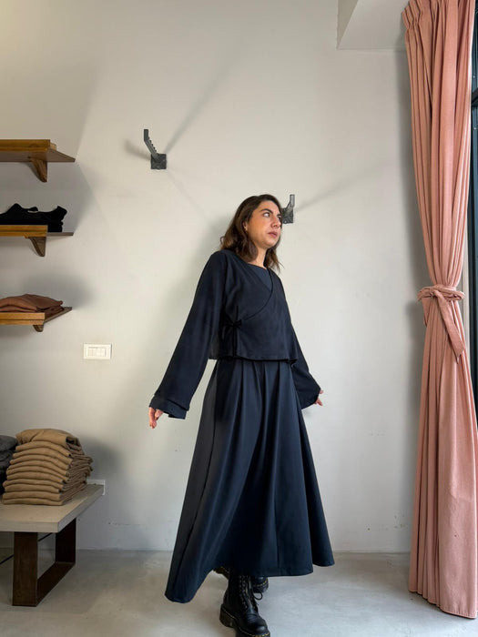 Abito Osvaldo lungo blu navy