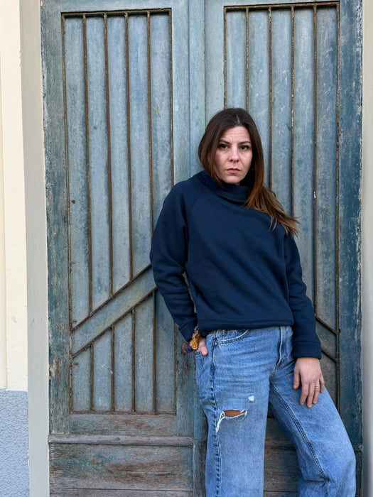 Felpa Alice in cotone blu navy