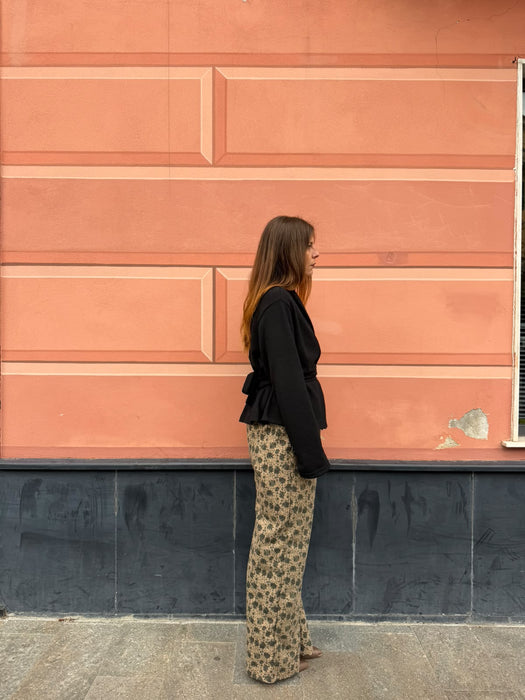 Pantaloni Mia in velluto a fiori