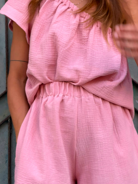 Pantagonna Itana in mussola rosa