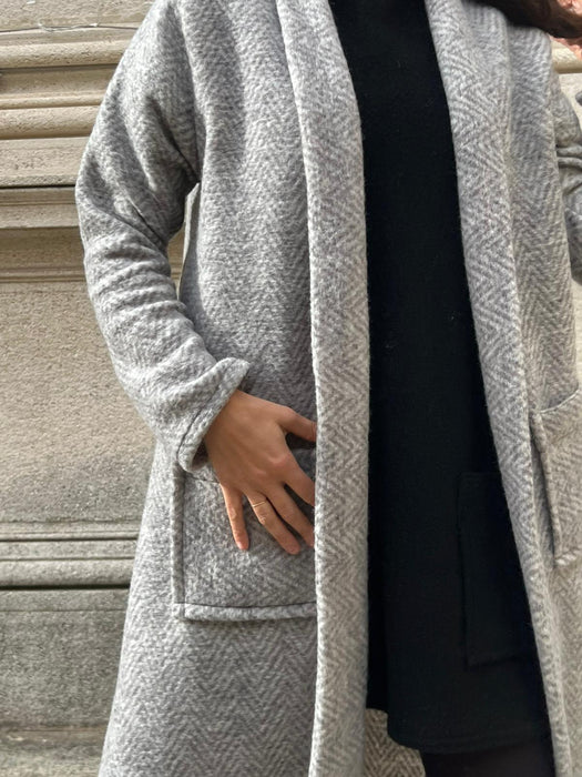 Capospalla Marinella lungo spigato grigio