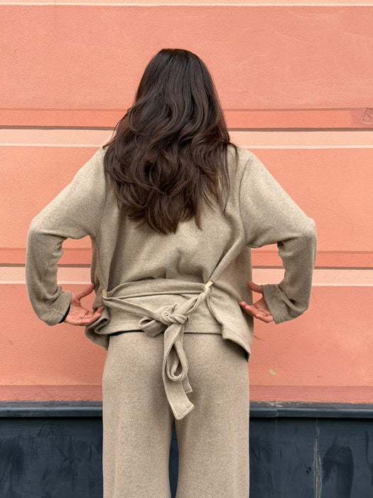 Cardigan Romeo in cashmere beige