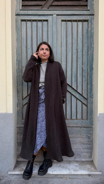 Cardigan Marinella in lana marrone