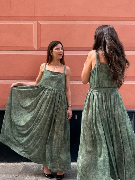 Abito Barbara in jersey verde