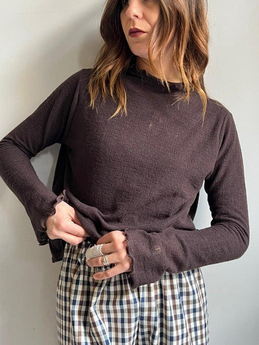 Maglia Nicole in lana sottile marrone