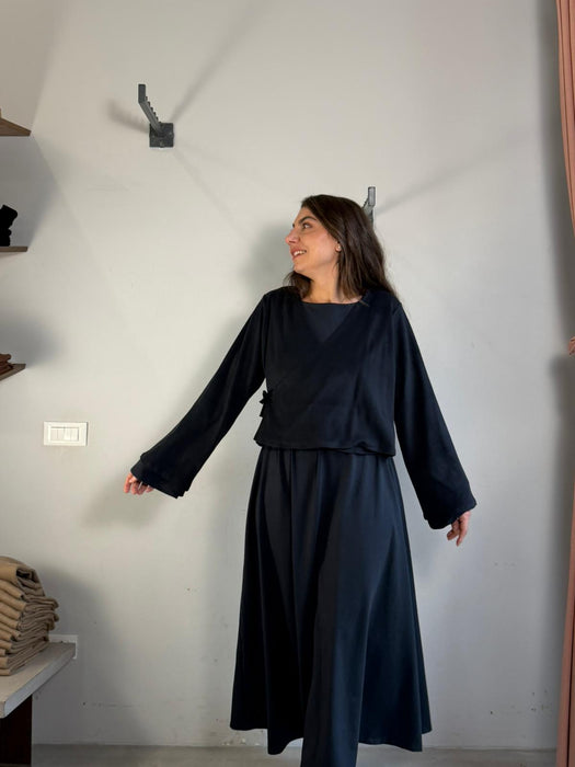 Abito Osvaldo lungo blu navy