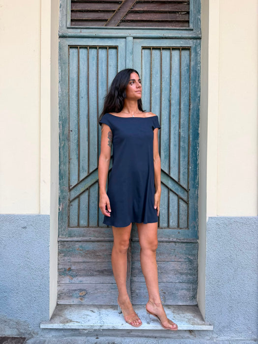 Abito Trubino a costine blu lavagna