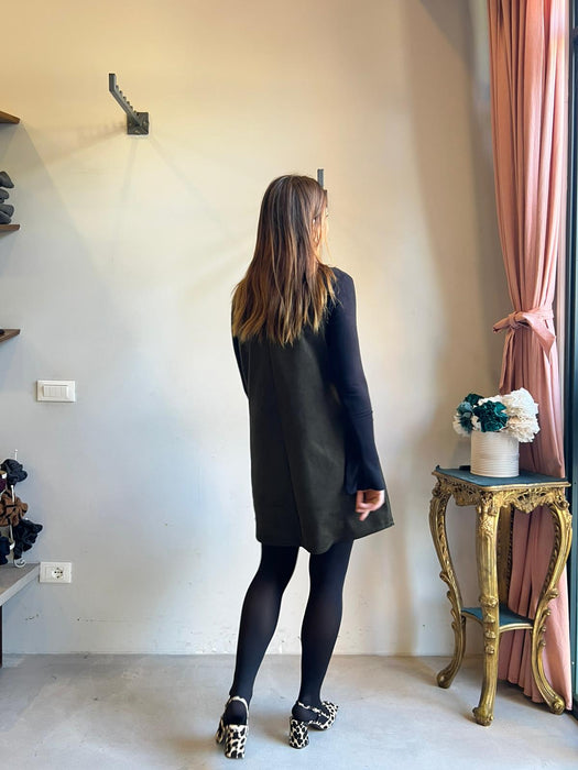Abito Emilia con tasche in velluto verdone